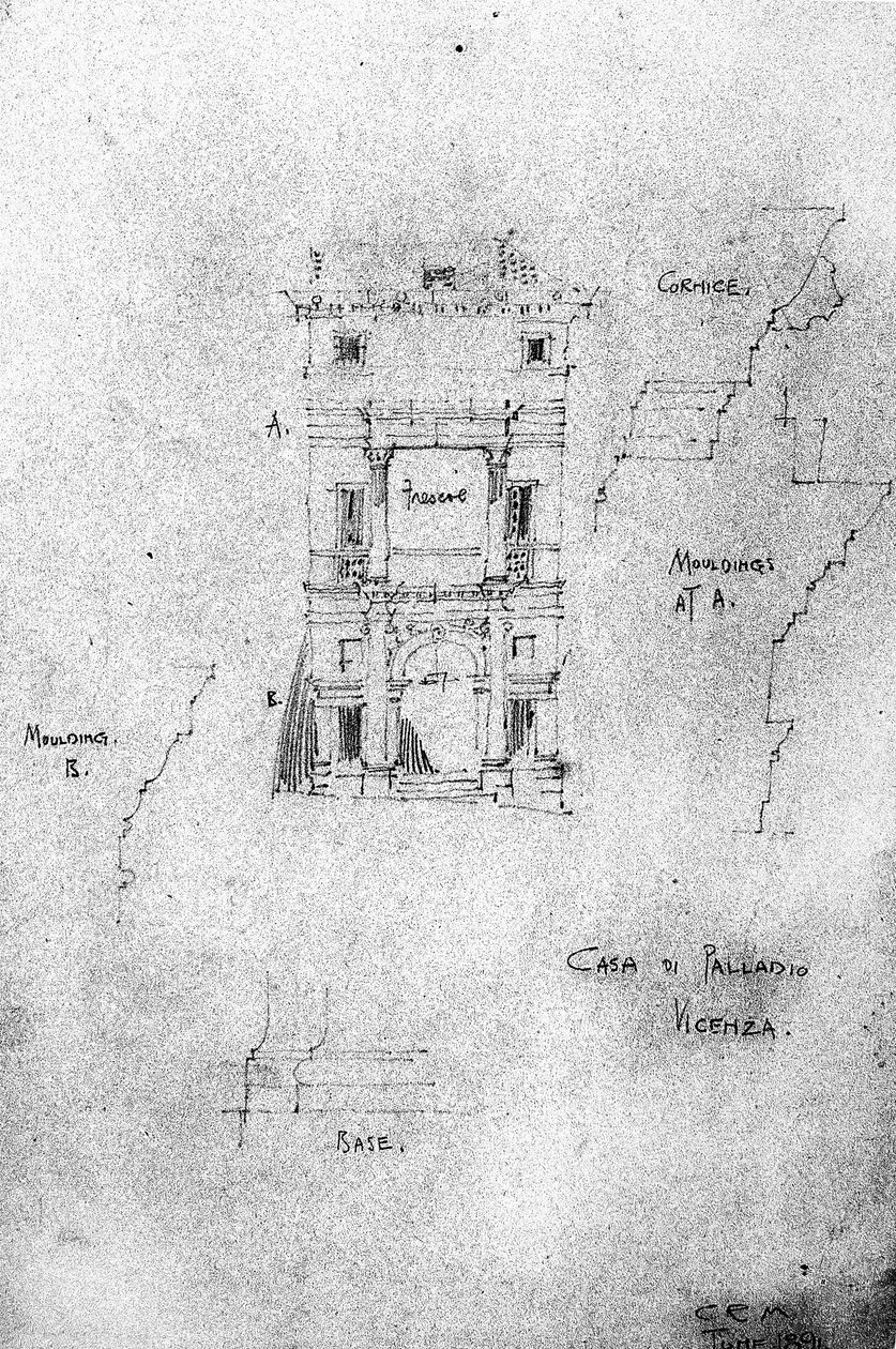 Palladion talo, Vicenza, 1891 tekijältä Charles Rennie Mackintosh