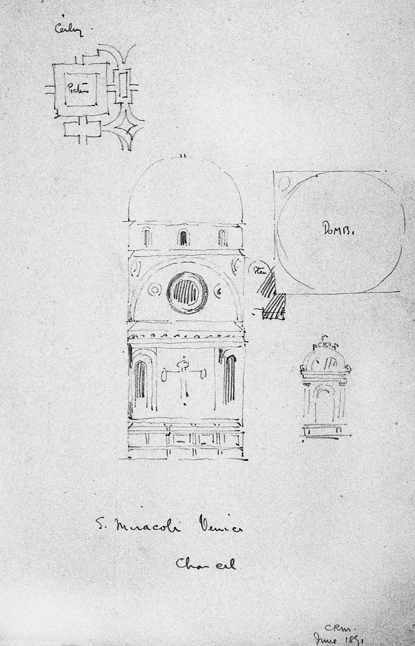 S. Miracolin kappeli, Venetsia, 1891 tekijältä Charles Rennie Mackintosh