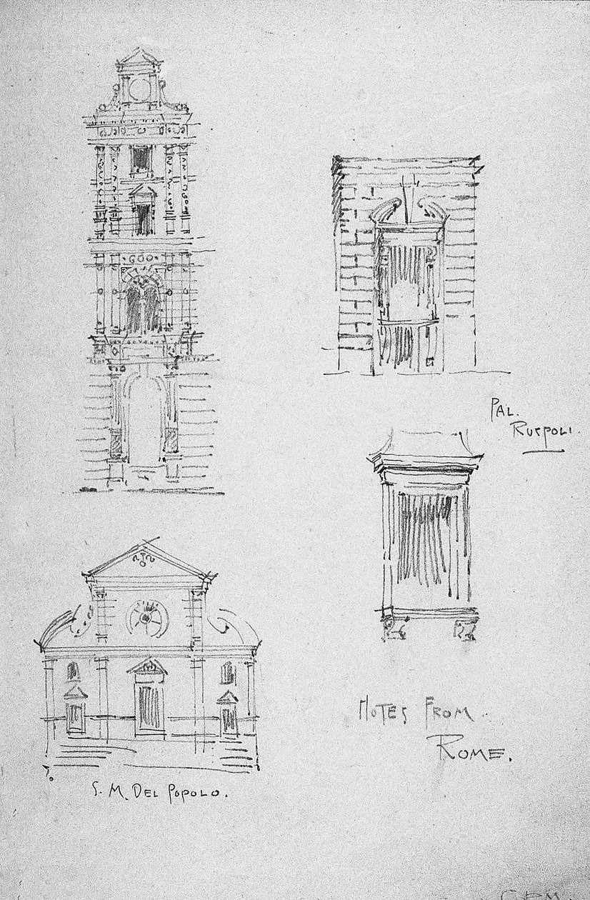 Muistiinpanoja Roomasta, 1891 tekijältä Charles Rennie Mackintosh