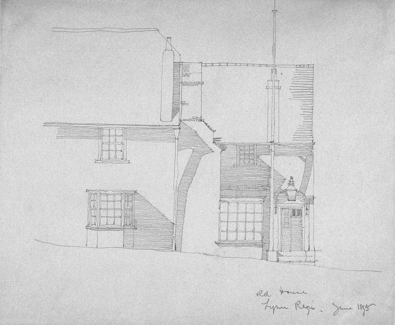 Vanha talo, Lyme Regis, Dorsetshire, 1895 (lyijykynä kuultopaperille) tekijältä Charles Rennie Mackintosh
