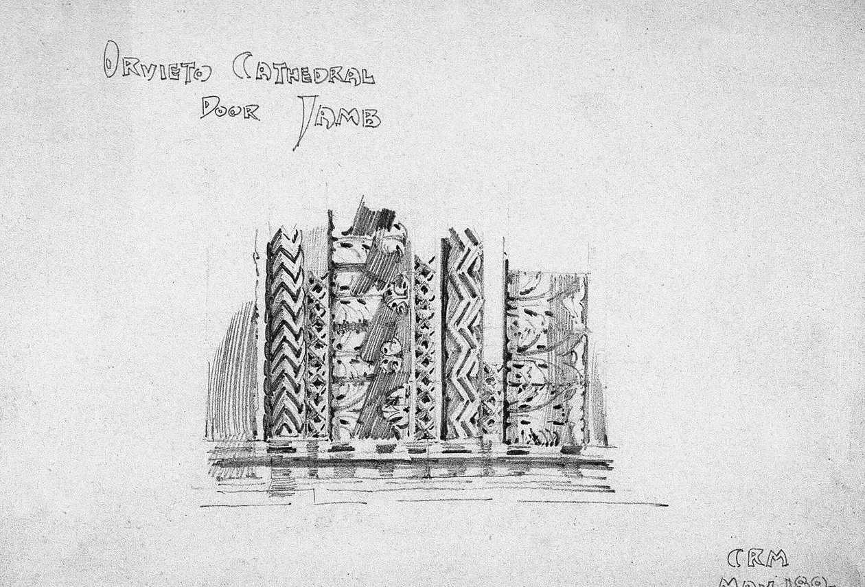 Orvieton katedraali Jambin mukaan, 1891 tekijältä Charles Rennie Mackintosh
