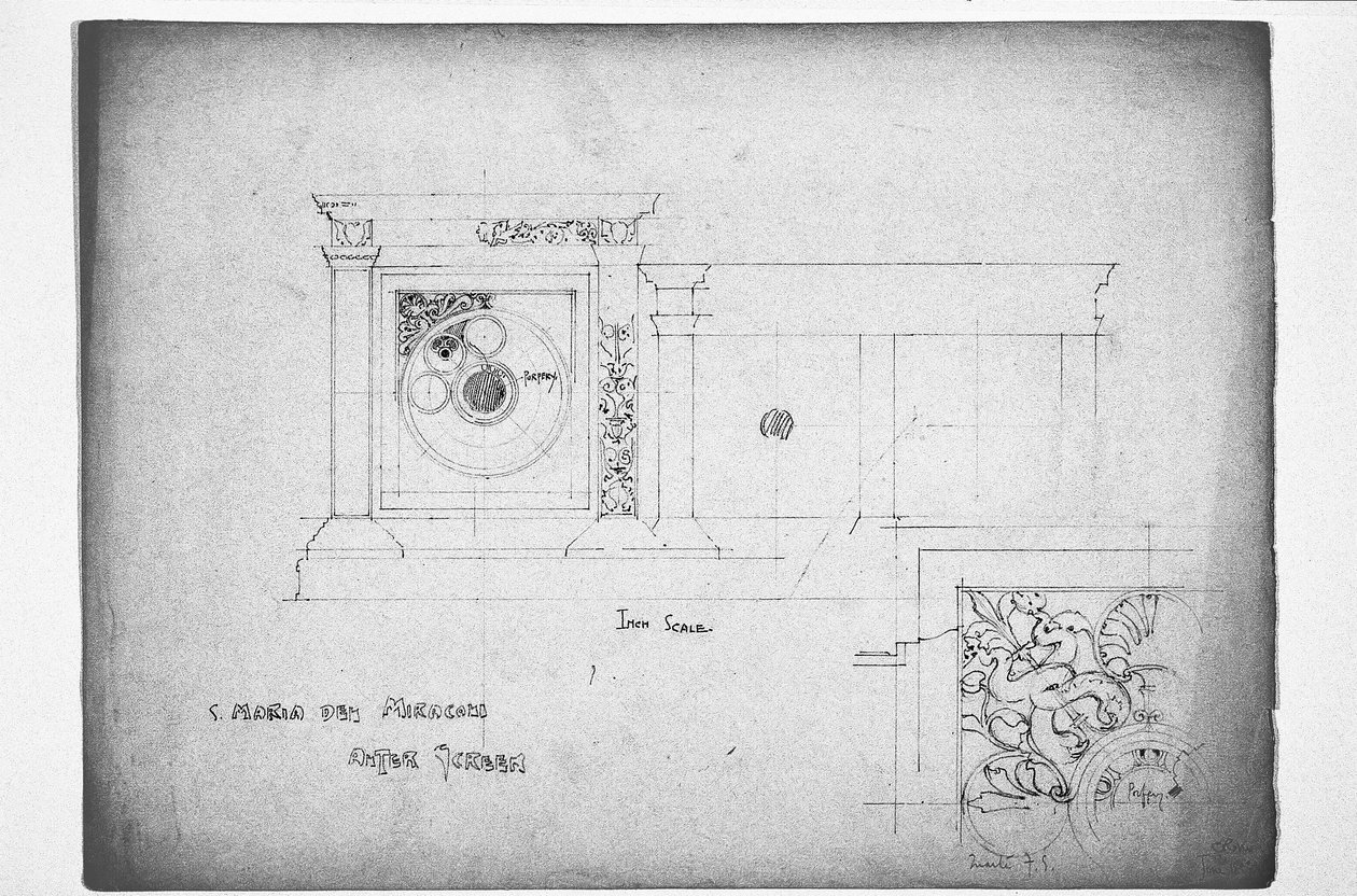 S. Maria dei Miracolin alttaritaulu, 1891 tekijältä Charles Rennie Mackintosh
