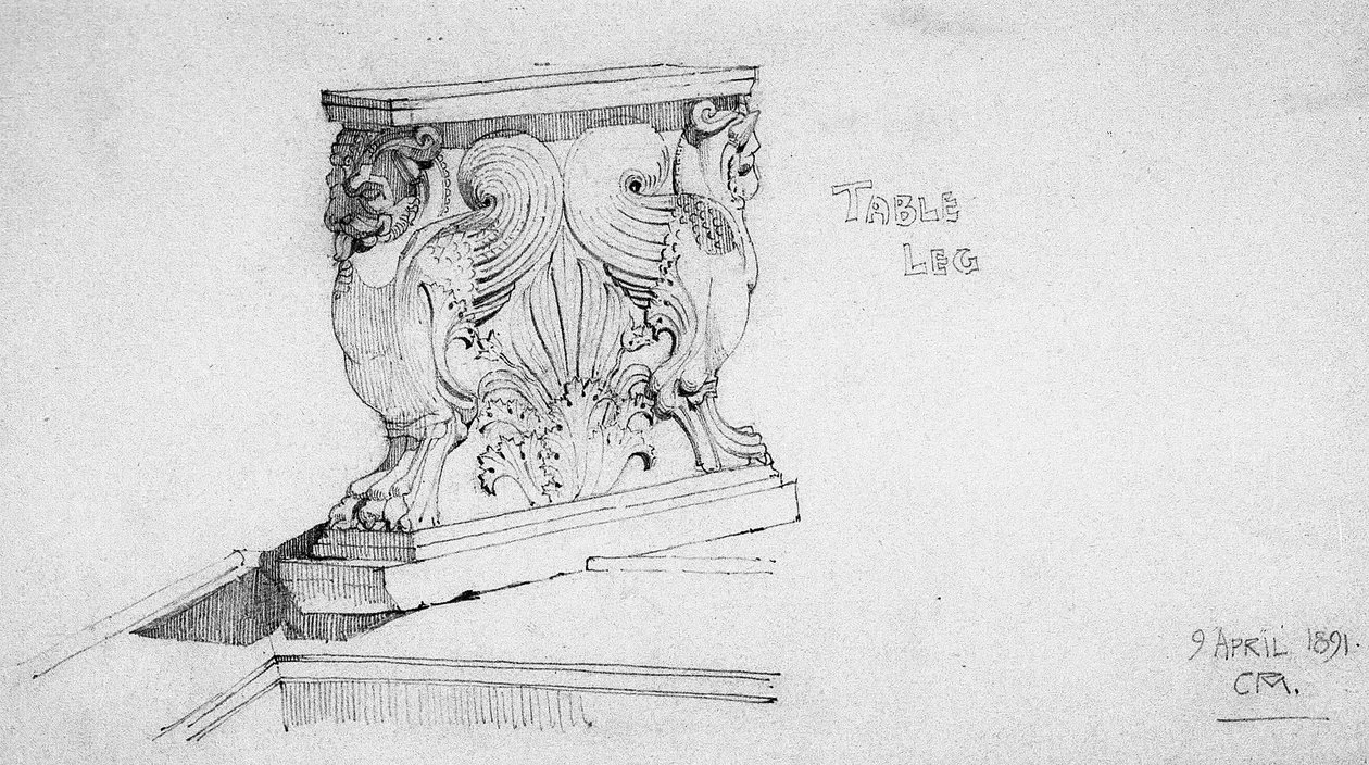 Pöydänjalka, 1891 tekijältä Charles Rennie Mackintosh
