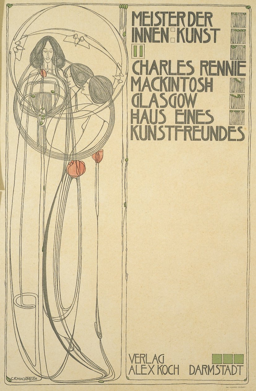 Taiteen ystävän talon (Meister der Innenkunst II) otsikkosivu, 1902 tekijältä Charles Rennie Mackintosh