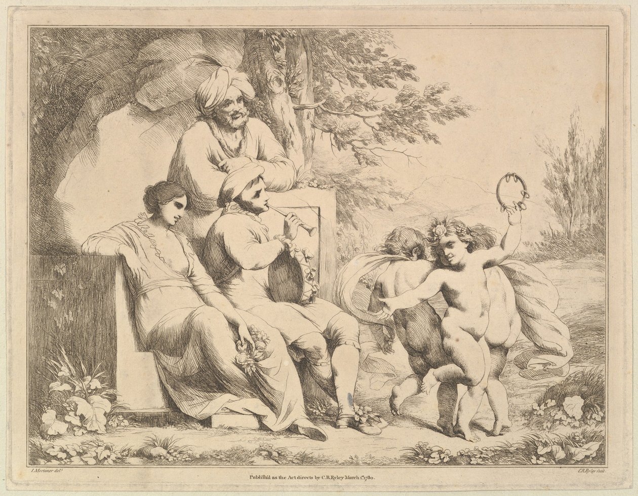 Kolme puttia tanssii piiperille, 1. maaliskuuta 1780. tekijältä Charles Reuben Ryley