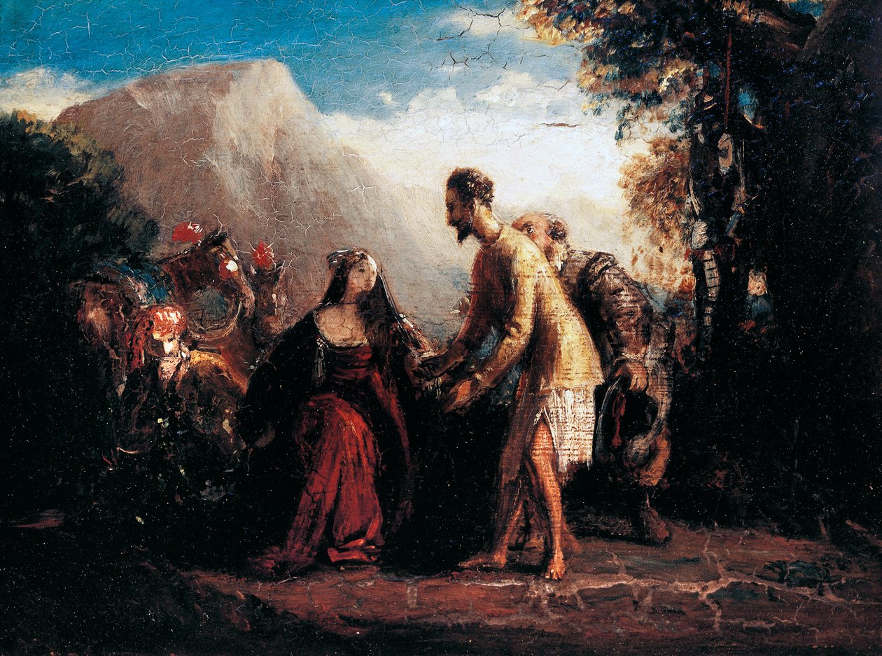 Don Quijote ja Dulcinea (öljy kankaalle tekijältä Charles Robert Leslie