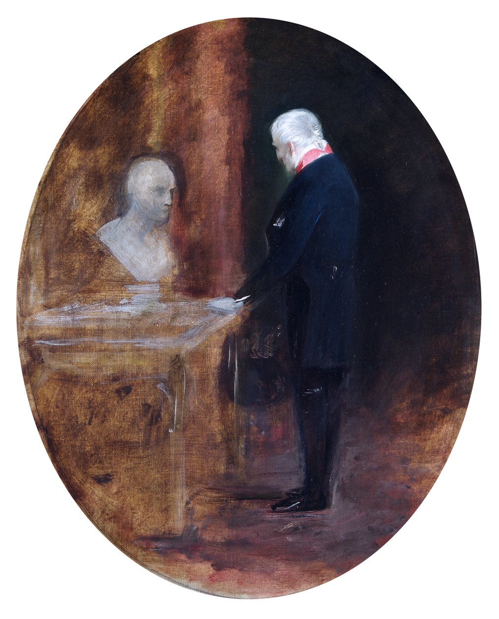 Wellingtonin herttua katselee Napoleonin rintakuvaa (öljy kankaalle) tekijältä Charles Robert Leslie