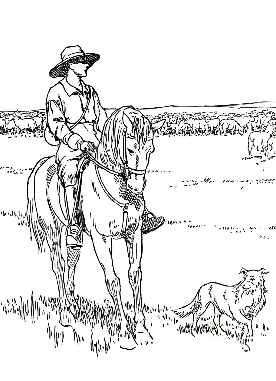 Lammas-asema Australiassa, 1912 tekijältä Charles Robinson