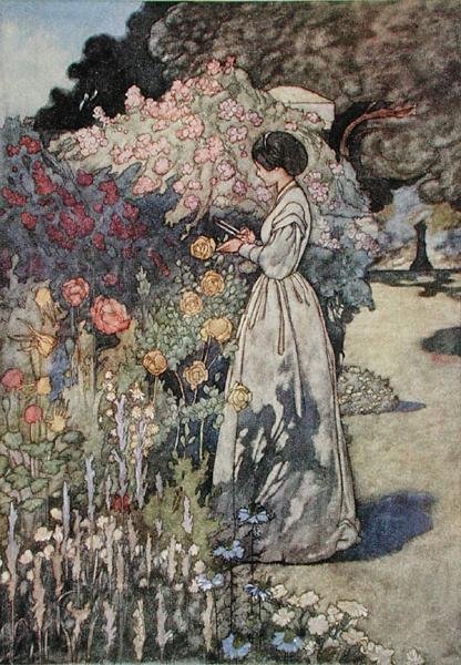 Leikkuukukat, julkaistu 1912 (värilitho) tekijältä Charles Robinson