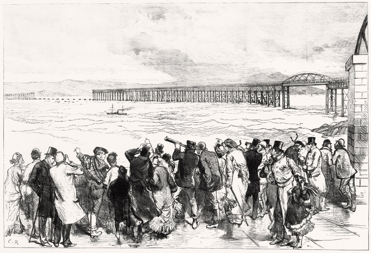Tay Bridge sellaisena kuin se ilmestyi maanantaina 29. joulukuuta kello 10 (kaiverrus) tekijältä Charles Robinson