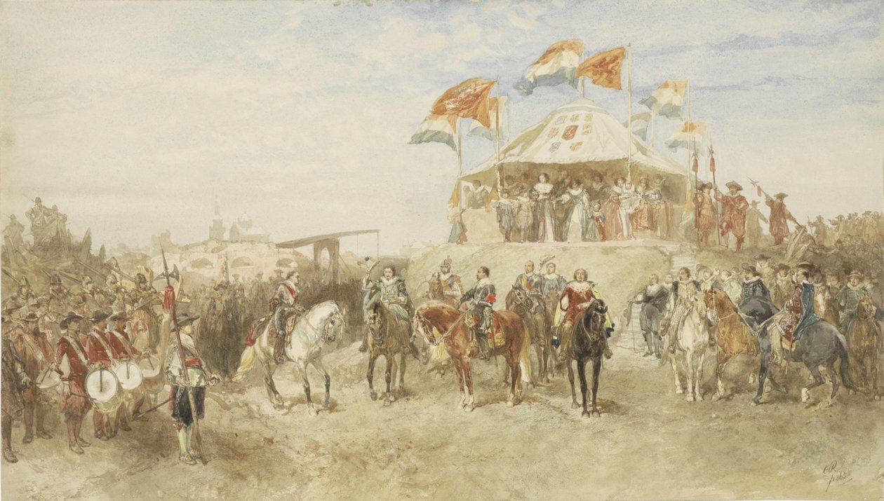 Espanjan varuskunnan lähtö Den Boschista Frederik Hendrikille antautumisen jälkeen vuonna 1629 tekijältä Charles Rochussen