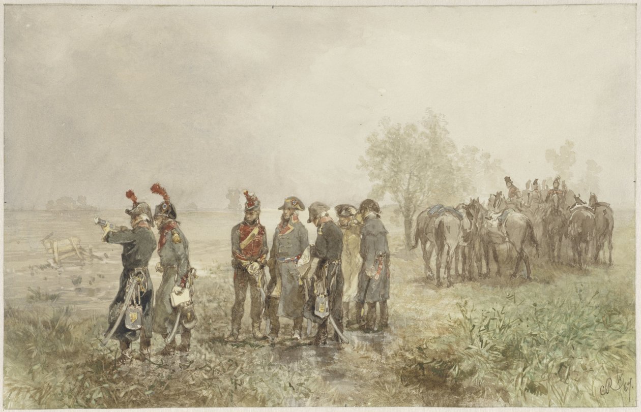 Ranskalaisten upseerien kokous Hollannissa, 1793 tekijältä Charles Rochussen