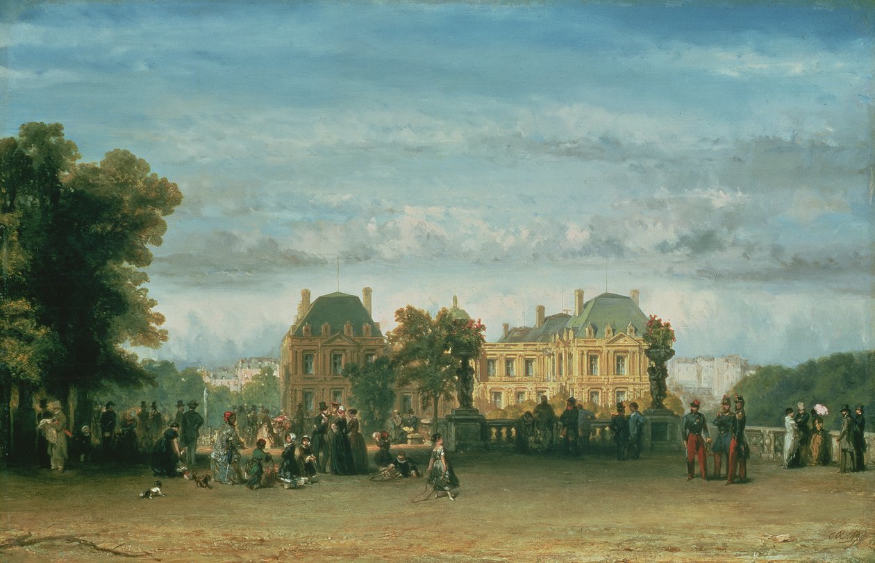 Luxemburgin puutarha, 1849 (paneeli) tekijältä Charles Rochussen