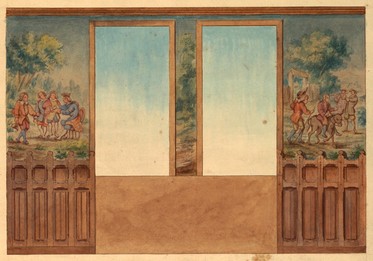 Suunnittelu Portion of Stairwaylle, Château-sur-Mer, Newport, Rhode Island tekijältä Charles Salagnad, French
