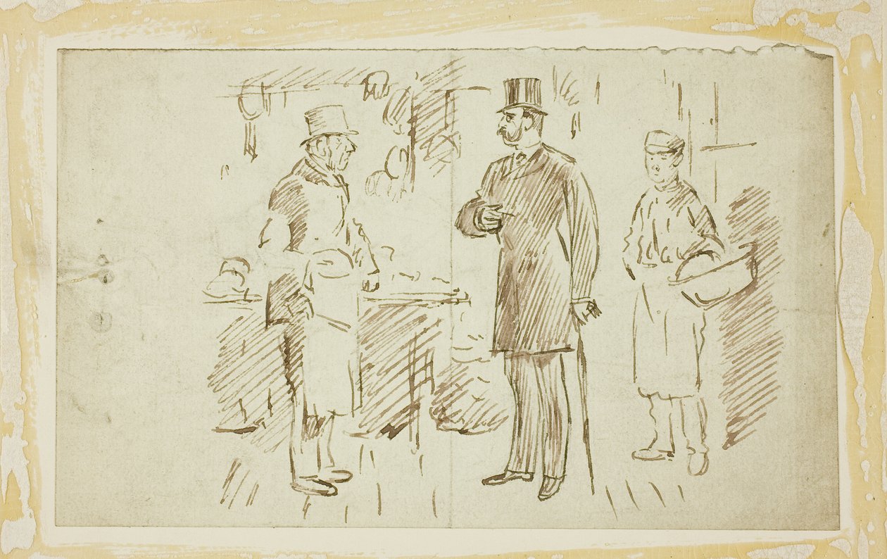 Gent in Tall Hat Addressing Butcher tekijältä Charles Samuel Keene