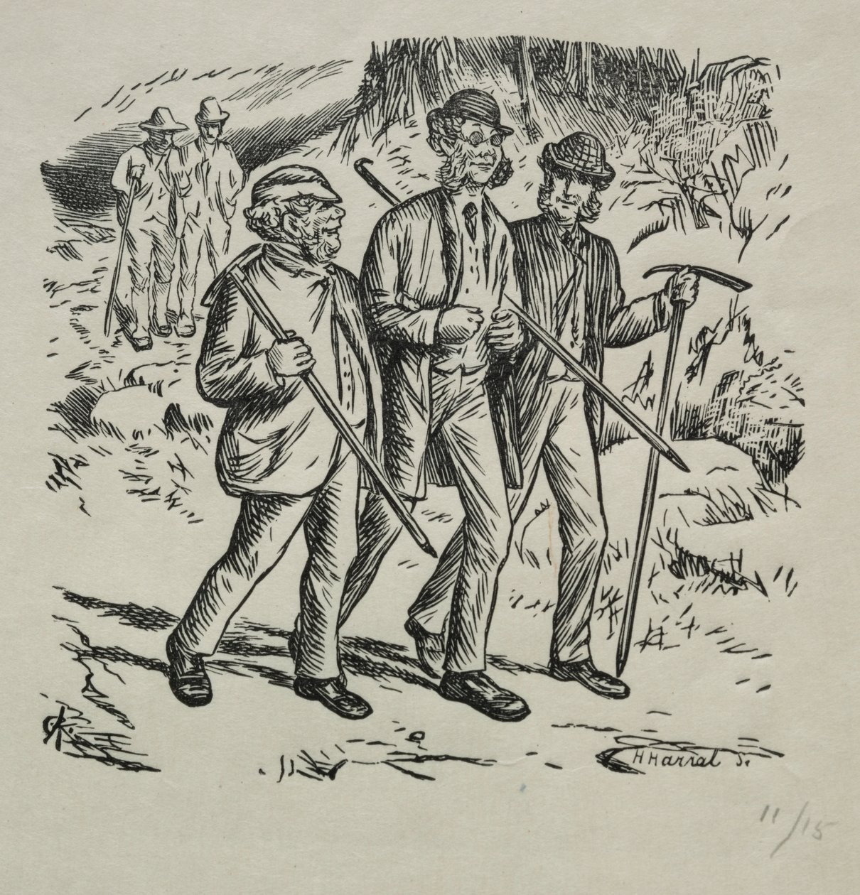 Kolme nimeä, 1869. tekijältä Charles Samuel Keene