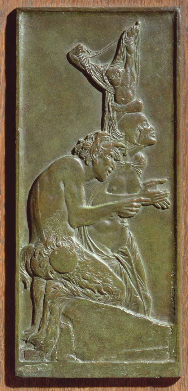 Nymfi ja satyyri, n. 1930 (pronssi) (katso myös 165266) tekijältä Charles Sergeant Jagger