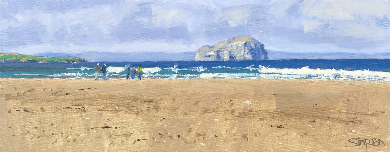 Bass Rock, Belhaven, 2015 (öljy kankaalle) tekijältä Charles Simpson