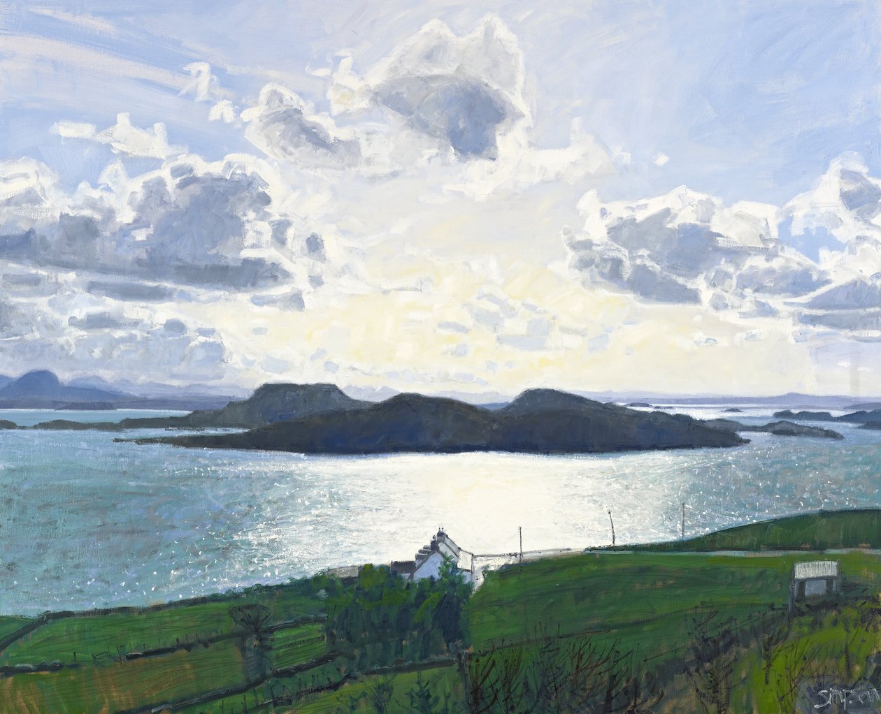 Häikäisevä valo, Tanera Mor, 2011 (öljy kankaalle) tekijältä Charles Simpson