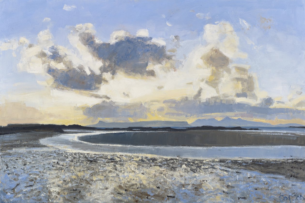 Iltapilvet, Eigg  Rum, 2015 (öljy kankaalle) tekijältä Charles Simpson