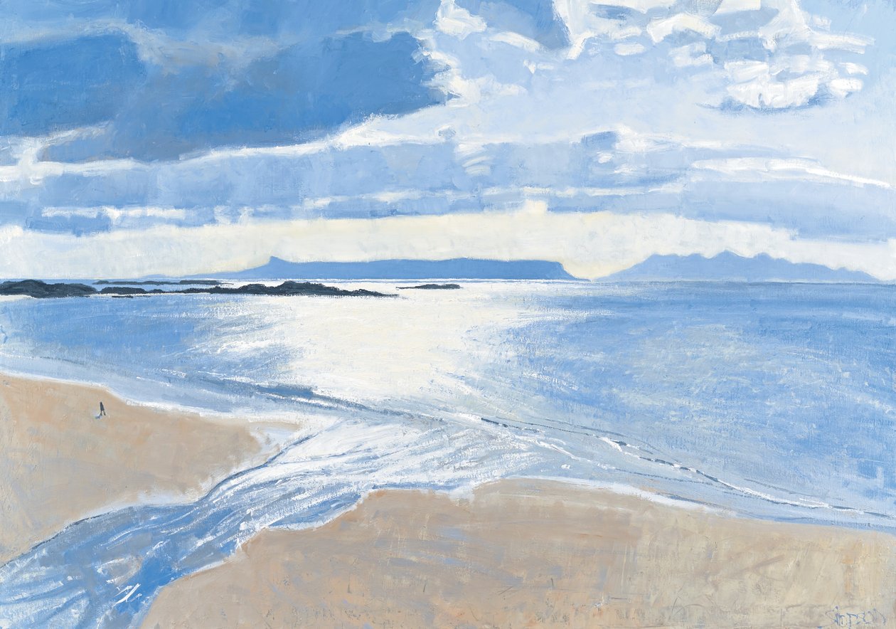Valoa merellä, Eigg  Rum, 2015 (öljy kankaalle) tekijältä Charles Simpson