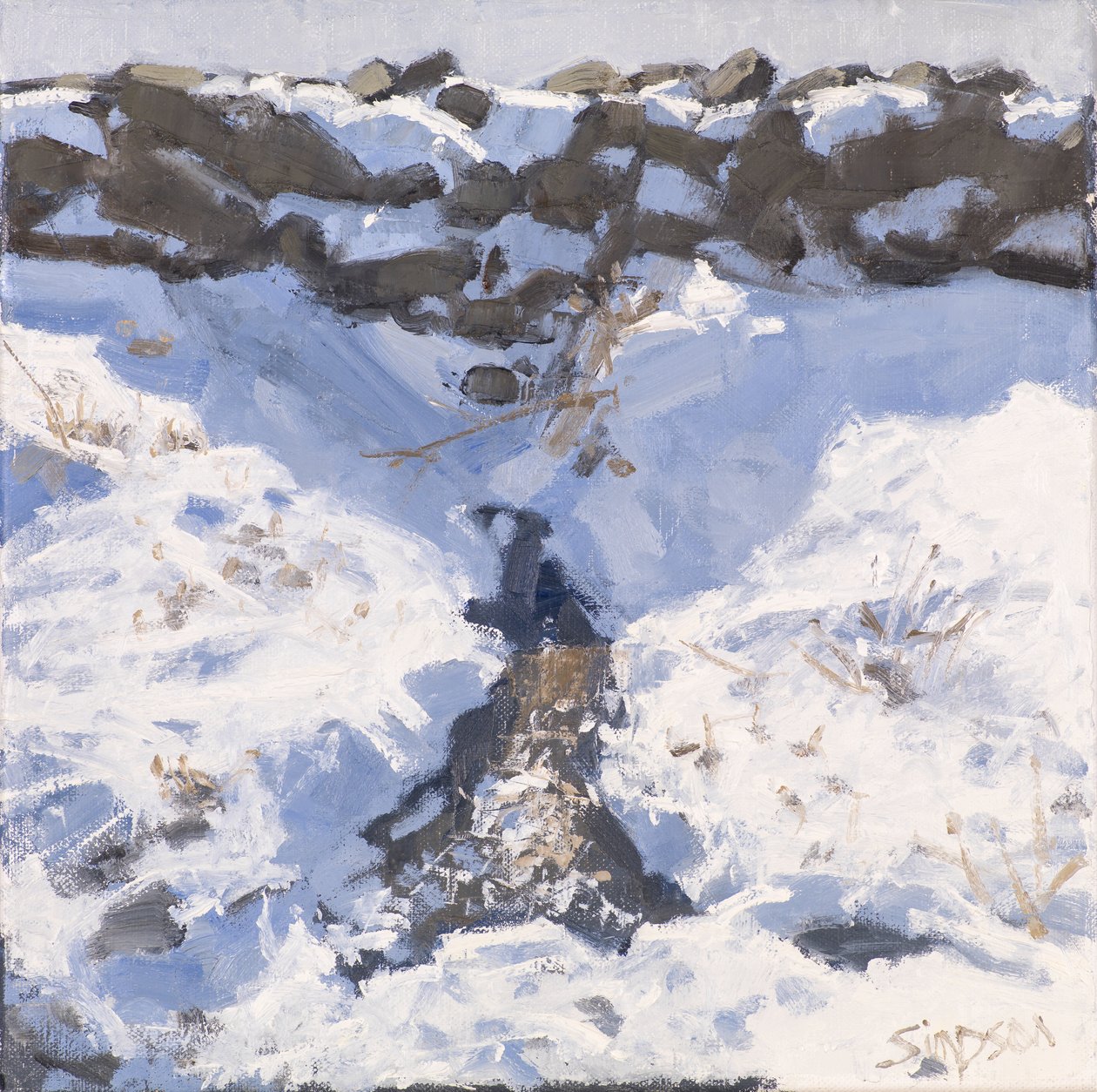 Tienvarren lumi, 2016 (öljy kankaalle) tekijältä Charles Simpson