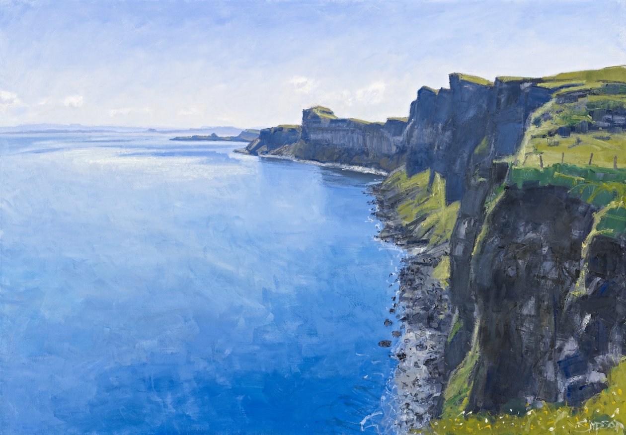 Summer Cliffs, Skye, 2011 (öljy kankaalle) tekijältä Charles Simpson