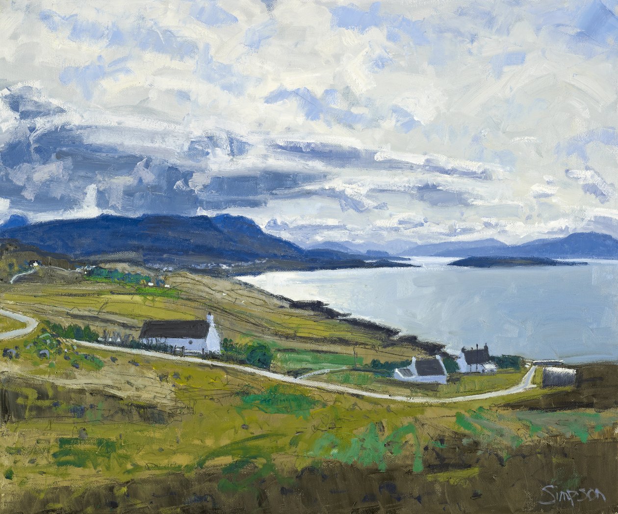Kohti Ben Mor Coigachia, 2011 (öljy kankaalle) tekijältä Charles Simpson