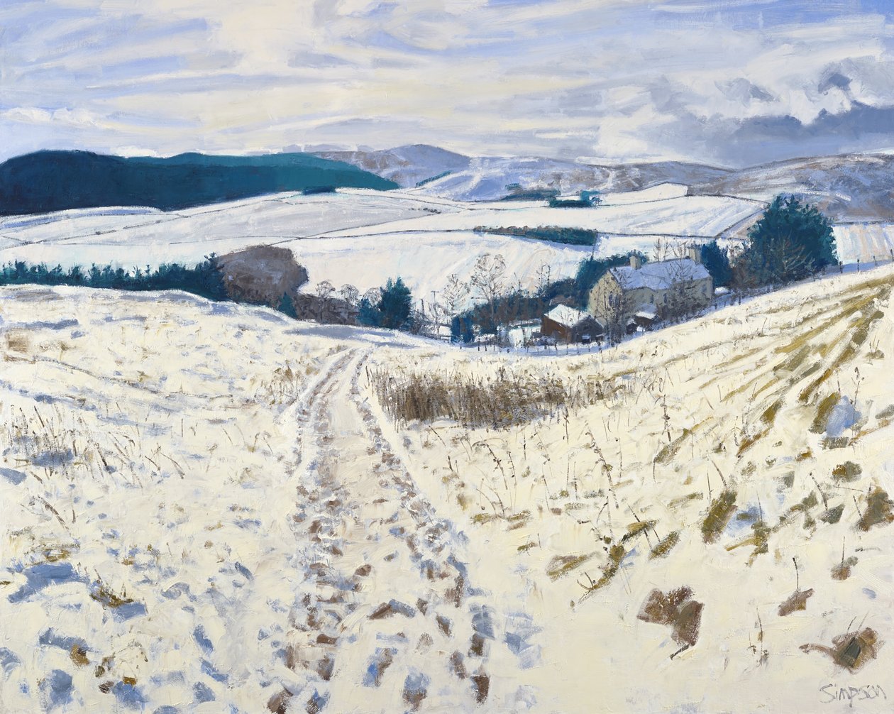 Track down the Hill, 2015 (öljy kankaalle) tekijältä Charles Simpson