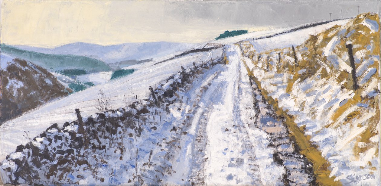 Track to Clovenfords, 2017 (öljy kankaalle) tekijältä Charles Simpson