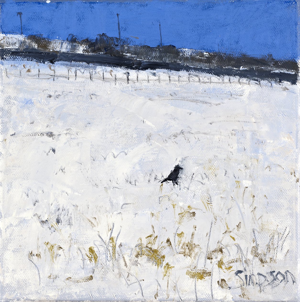 Talvinen varis, 2011 (öljy kankaalle) tekijältä Charles Simpson
