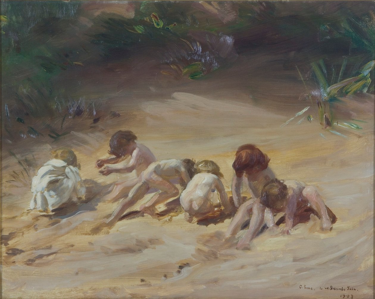 "Lapset leikkimässä", 1903 tekijältä Charles Sims