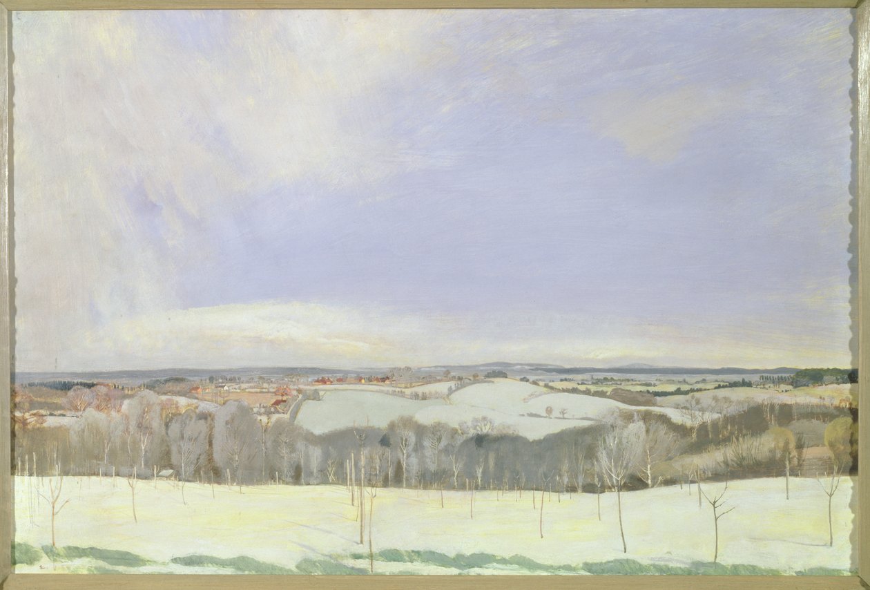 The Weald Winter, (tempera paneelissa) tekijältä Charles Sims