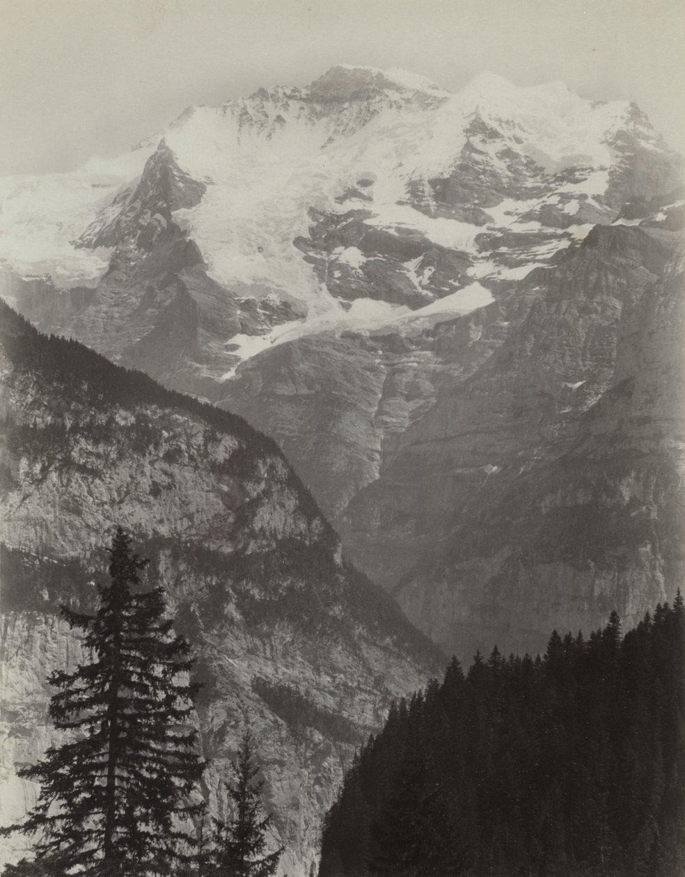 Jungfrau, Näkymä Murrenista, Sveitsi tekijältä Charles Soulier