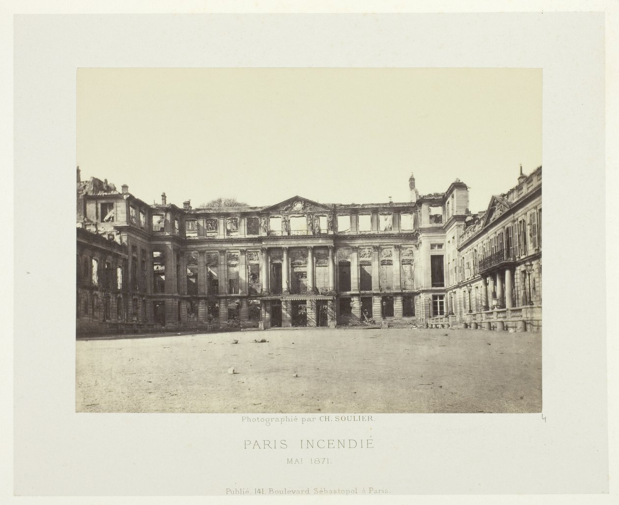 Incendi de París (façana del Palau de Saint-Cloud), de la sèrie "Paris Incendié" finlandès tekijältä Charles Soulier