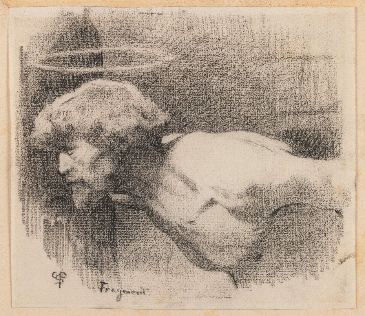 Johannes Kastajan pään mestaus, n. 1881 (hiili paperilla) tekijältä Charles Sprague Pearce