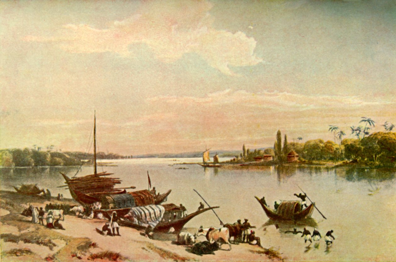 Barrackpur - Gangesilla Kalkutan lähellä, 1840-luku, 1901. tekijältä Charles Stewart Hardinge