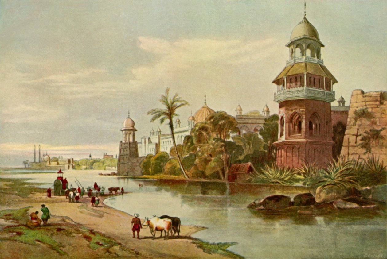 Delhi - Kuninkaiden palatsi joelta, 1840-luku, 1901. tekijältä Charles Stewart Hardinge