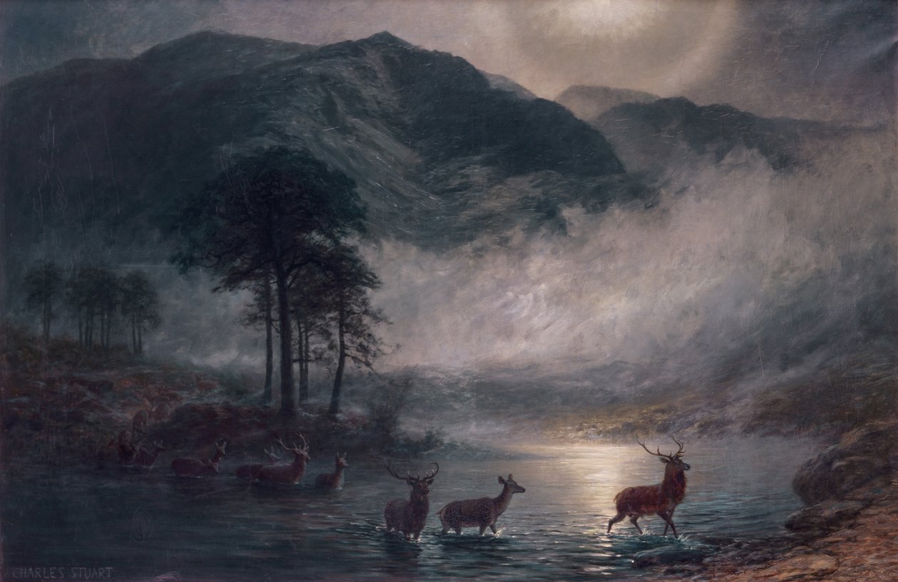 River Crossing (öljy kankaalle) tekijältä Charles Stuart