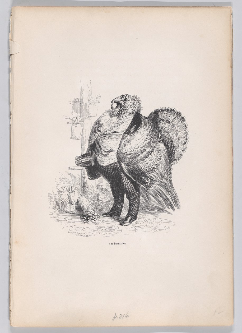 Pankkiiri kohtauksista eläinten yksityisestä ja julkisesta elämästä, n. 1837-47. tekijältä Charles Tamisier