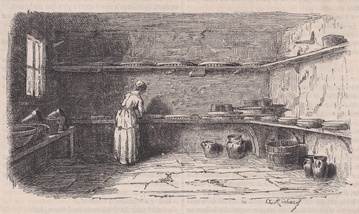 A Dairy, Le Magasin Pittoresquesta, n. 1852. tekijältä Charles Tamisier