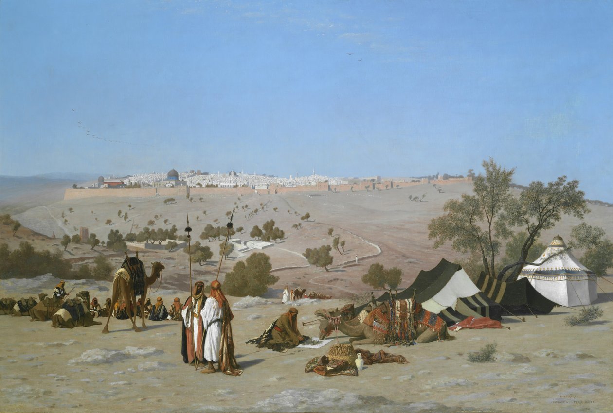 Jerusalem Öljymäeltä, vuoteen 1880 mennessä. tekijältä Charles Theodore Frere