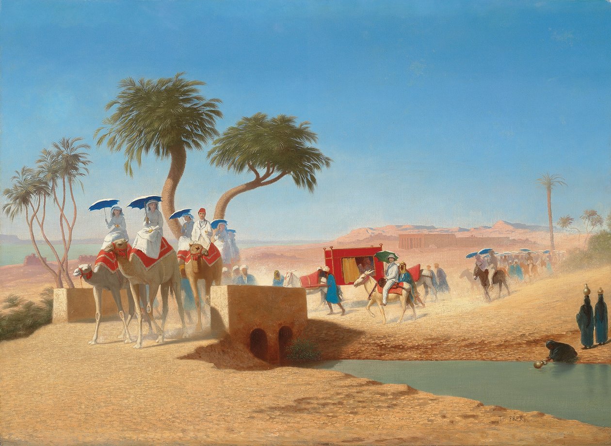 Keisarinna Eugenie vierailee pyramideissa, tekijältä Charles Theodore Frere