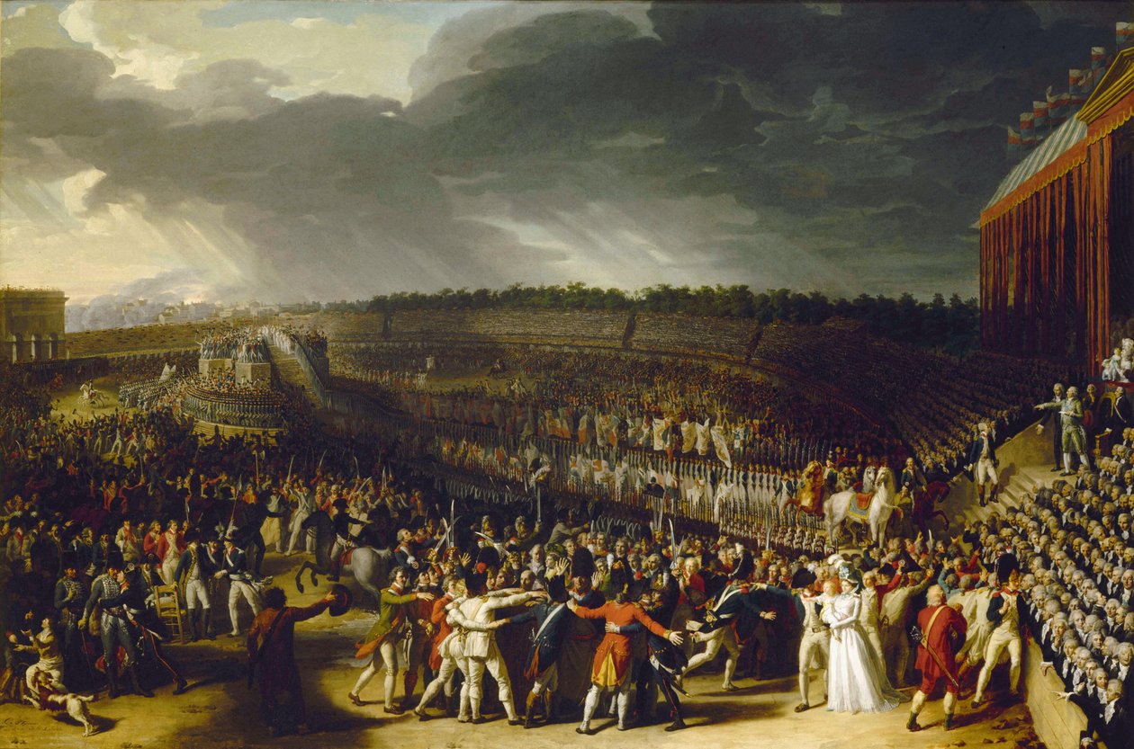El Festival de la Federació al Camp de Mart el 14 de juliol de 1790, 1792. tekijältä Charles Thevenin