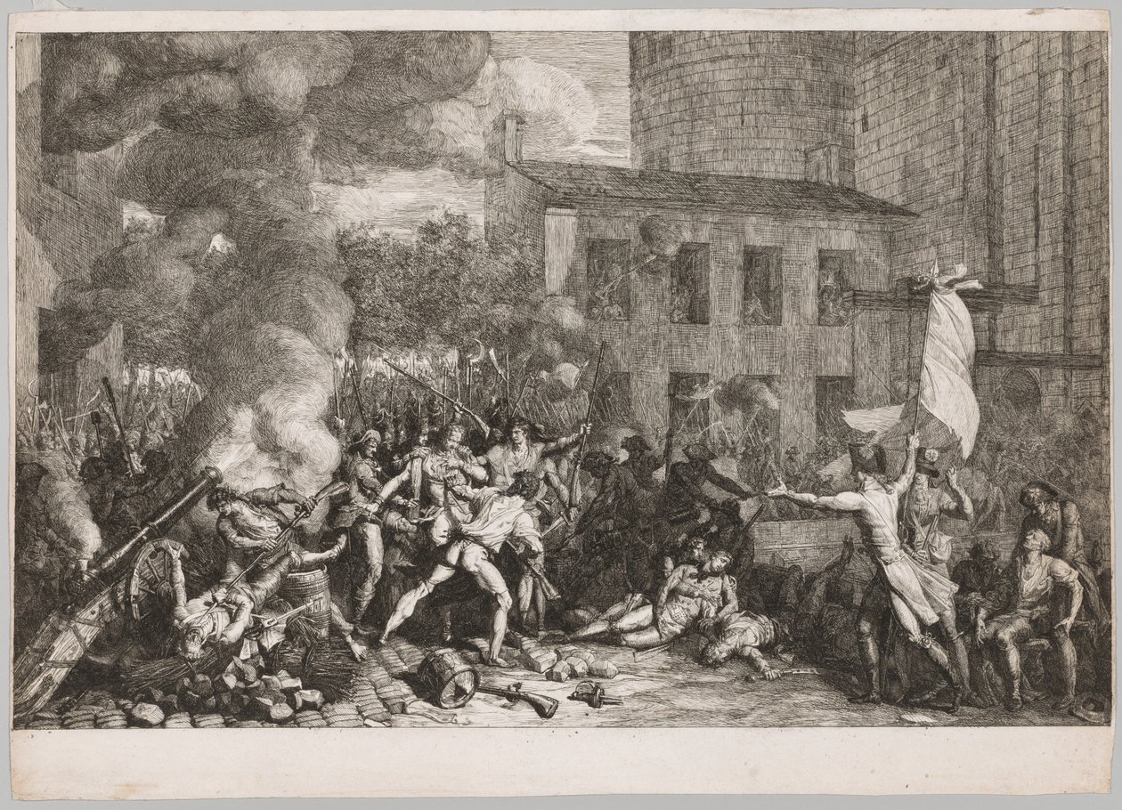 Bastillen myrsky, 14. heinäkuuta 1789, 1790. tekijältä Charles Thevenin