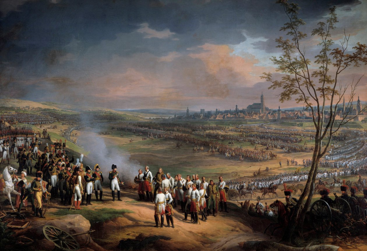 Ulmin kaupungin antautuminen 20.10.1805, keisari Napoleon I sai kenraali Mack Detailin antautumisen. Charles Theveninin (1764-1838) maalaus 1815 Su. 2,48 x 3,82 m - Ulmin kaupungin antautuminen 20. lokakuuta 1805, keisari Napoleon I re tekijältä Charles Thevenin
