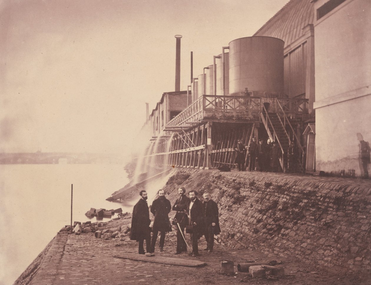 Vesisäiliöt liitteen ulkopuolella, Paris Exposition Universelle, 1855. tekijältä Charles Thurston Thompson