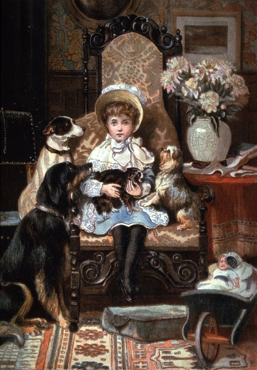 Doddy ja hänen lemmikkinsä, n. 1885 (kuva) tekijältä Charles Trevor (after) Garland