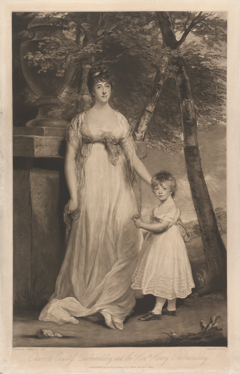 Charlotte kreivitär Cholmondeley ja hänen poikansa kunniallinen Henry Cholmondeley tekijältä Charles Turner