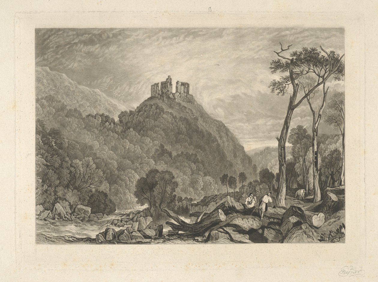 Okehamptonin linna, Okehampton-joen varrella tekijältä Charles Turner
